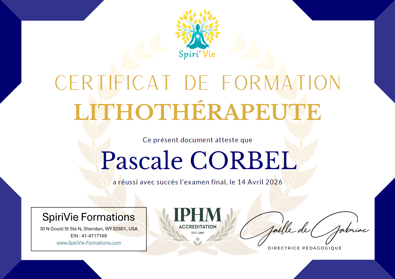 Certification de formation lithothérapie